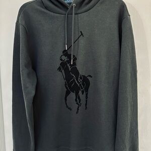 New Ralph Lauren Men's Black Big Pony Hoodie